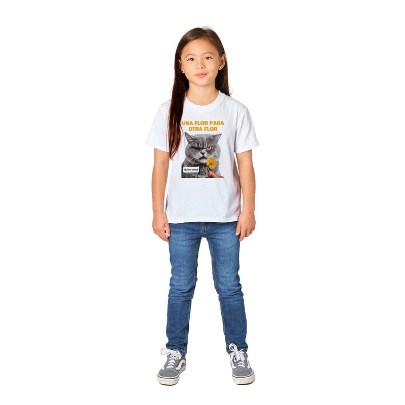 Camiseta Junior Unisex Estampado de Gato "Antojos Felinos" Michilandia | La tienda online de los fans de gatos