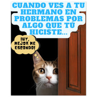 Panel de aluminio impresión de gato "Michi Culpable" Michilandia | La tienda online de los amantes de gatos