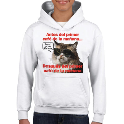 Sudadera con capucha júnior estampado de gato 