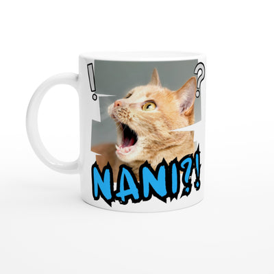 Taza Blanca con Impresión de Gato 