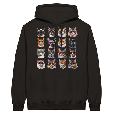 Sudadera con Capucha Unisex Estampado de Gato 