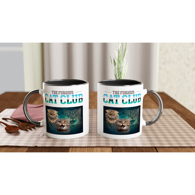 Taza Bicolor con Impresión de Gato 