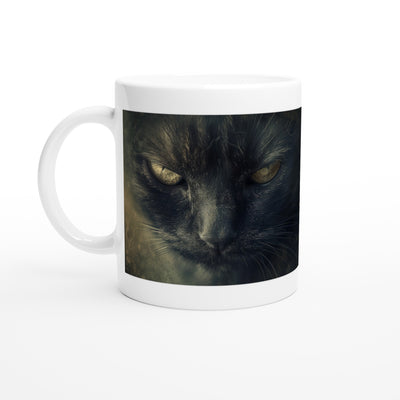 Taza Blanca con Impresión de Gato 