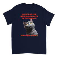Camiseta Unisex Estampado de Gato "Sorpresa Burocrática" Michilandia | La tienda online de los fans de gatos