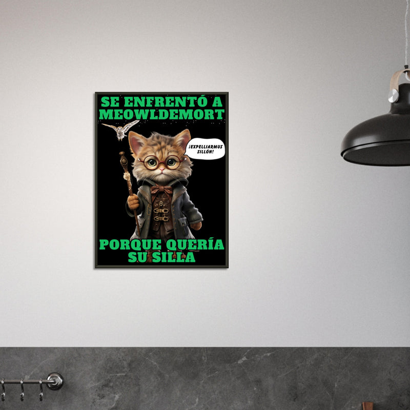 Póster Semibrillante de Gato con Marco Metal "Guardián del Sillón" Michilandia | La tienda online de los amantes de gatos