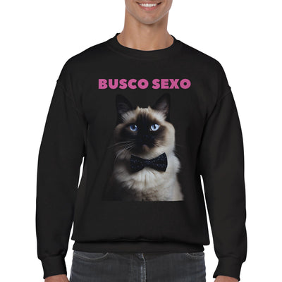 Sudadera Unisex Estampado de Gato 