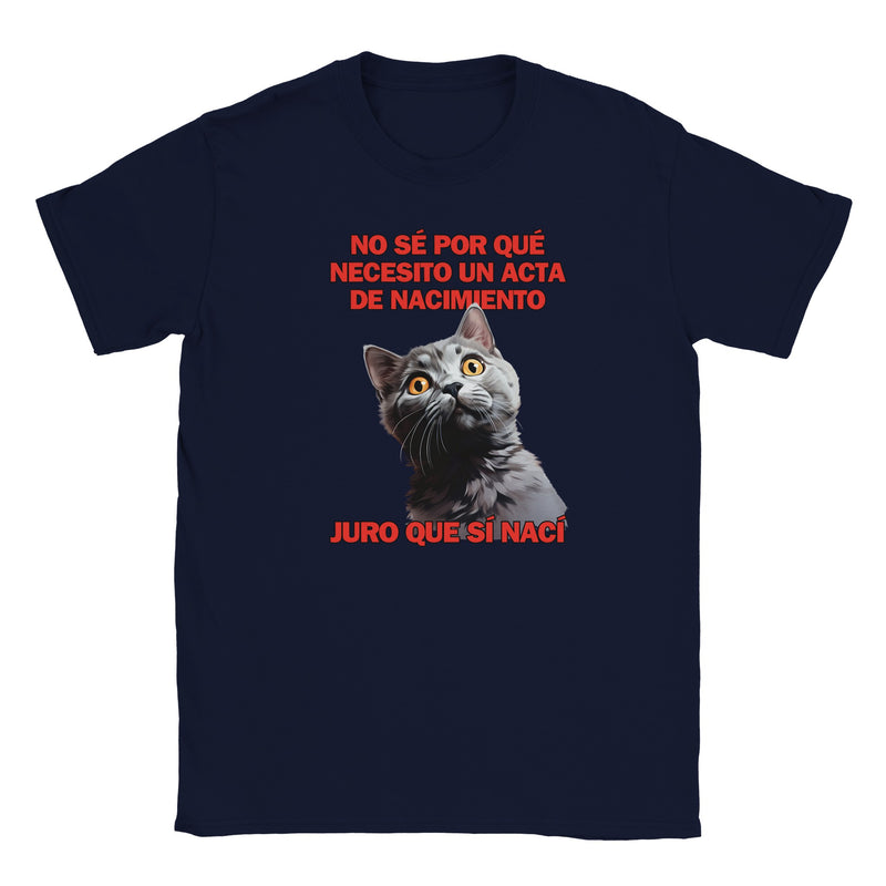 Camiseta Junior Unisex Estampado de Gato "Sorpresa Burocrática" Michilandia | La tienda online de los fans de gatos