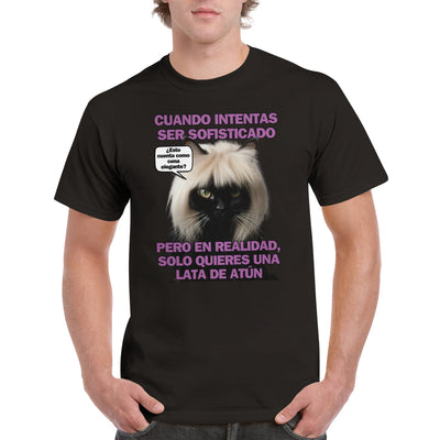 Camiseta Unisex Estampado de Gato 