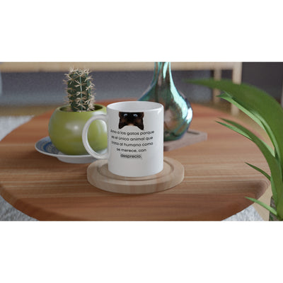 Taza Blanca con Impresión de Gato "Orgullo Felino" Michilandia | La tienda online de los fans de gatos