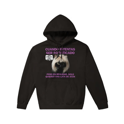 Sudadera con Capucha Unisex Estampado de Gato "Elegancia Gatuna" Michilandia | La tienda online de los fans de gatos