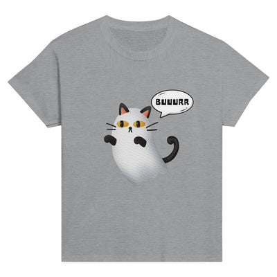 Camiseta Junior Unisex Estampado de Gato "Fantasma Miaurador" Michilandia | La tienda online de los fans de gatos