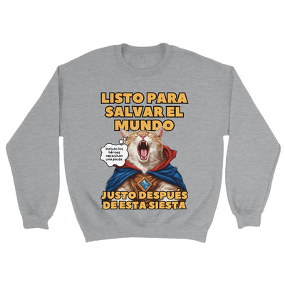 Sudadera Unisex Estampado de Gato "Héroe Descansando" Michilandia | La tienda online de los fans de gatos