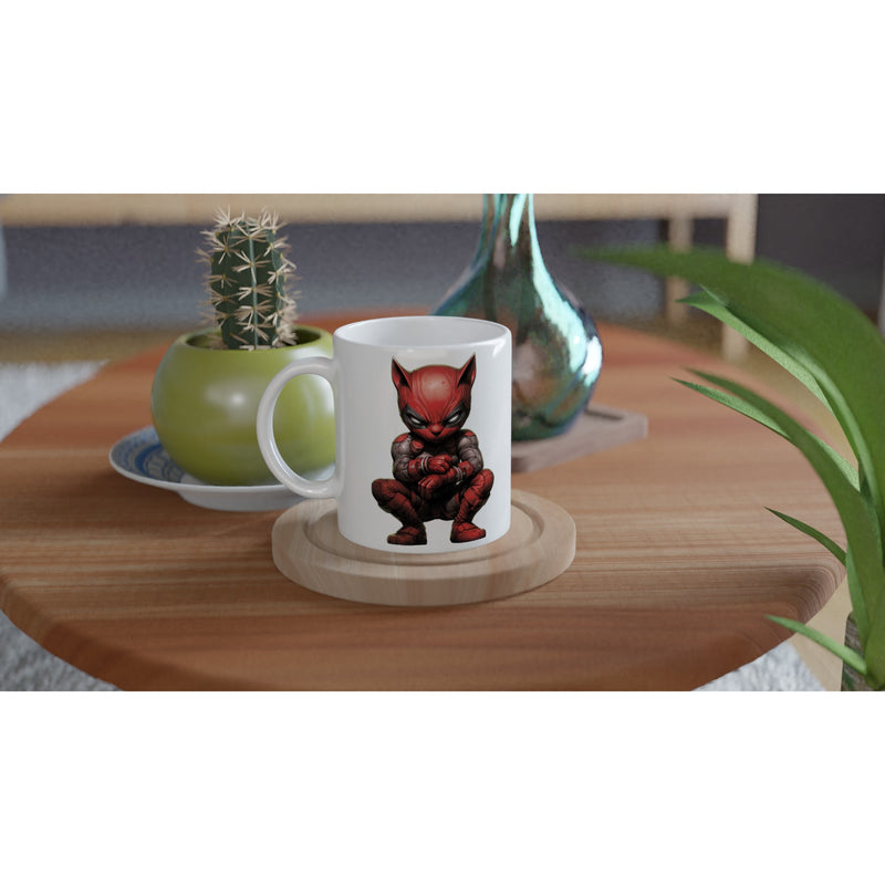 Taza blanca con impresión de gato "DeadCat" Michilandia | La tienda online de los amantes de gatos