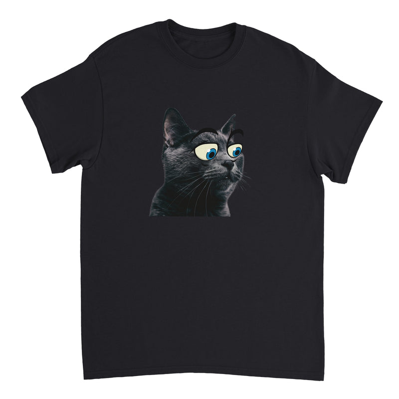 Camiseta Unisex Estampado de Gato "Ojos Divertidos" Michilandia