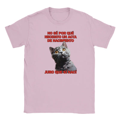 Camiseta Junior Unisex Estampado de Gato "Sorpresa Burocrática" Michilandia | La tienda online de los fans de gatos