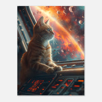 Panel de aluminio impresión de gato "Aventura Galáctica Felina" Michilandia | La tienda online de los fans de gatos