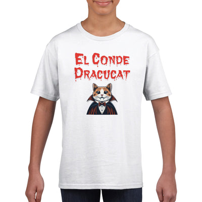 Camiseta Junior Unisex Estampado de Gato 