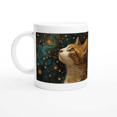 Taza Blanca con Impresión de Gato 