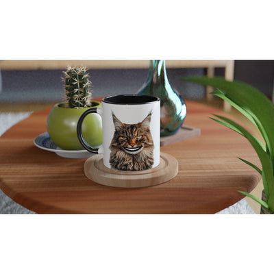 Taza bicolor con Impresión de Gato "Sonrisa de Maine Coon" Michilandia