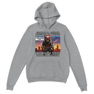 Sudadera con Capucha Unisex Estampado de Gato "Atardecer Heroico" Michilandia | La tienda online de los fans de gatos