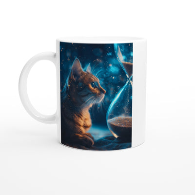 Taza Blanca con Impresión de Gato 