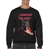 Sudadera Unisex Estampado de Gato "¿quieres pelear?" Michilandia | La tienda online de los fans de gatos