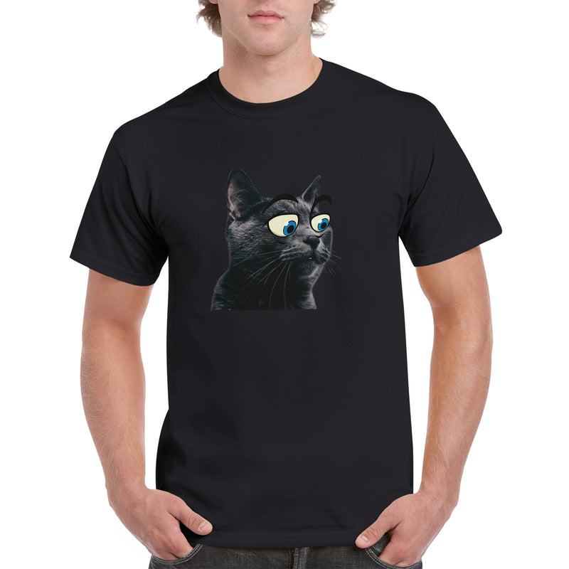 Camiseta Unisex Estampado de Gato "Ojos Divertidos" Michilandia