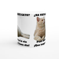 Taza Blanca con Impresión de Gato "Gato del Día" Michilandia | La tienda online de los fans de gatos