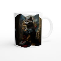 Taza Blanca con Impresión de Gato "Mona Felina" Michilandia | La tienda online de los fans de gatos