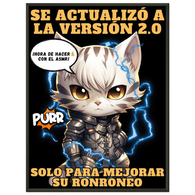 Póster Semibrillante de Gato con Marco Metal 