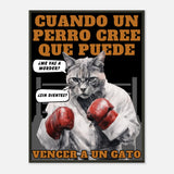 Póster Semibrillante de Gato con Marco Metal "Round One" Michilandia | La tienda online de los amantes de gatos