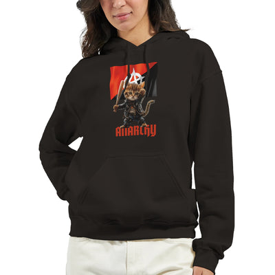 Sudadera con Capucha Unisex Estampado de Gato 