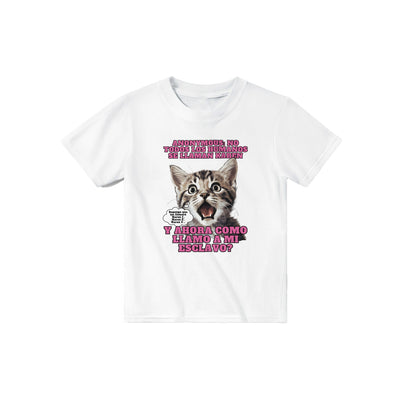 Camiseta Junior Unisex Estampado de Gato "El Gran Descubrimiento" Michilandia | La tienda online de los fans de gatos