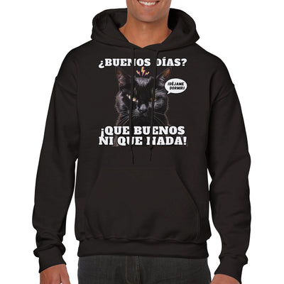 Sudadera con capucha unisex estampado de gato 