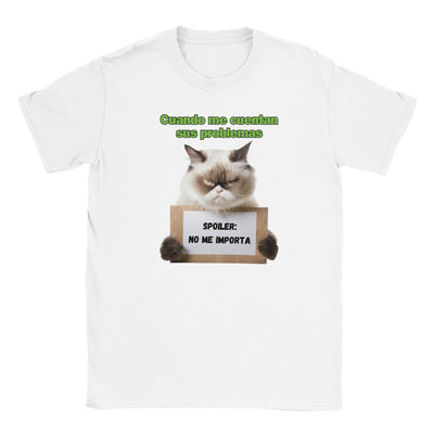 Camiseta Junior Unisex Estampado de Gato 