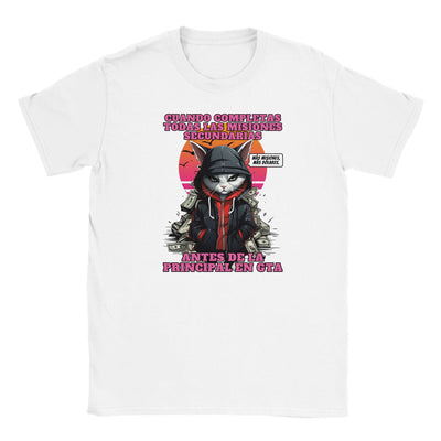 Camiseta Junior Unisex Estampado de Gato 