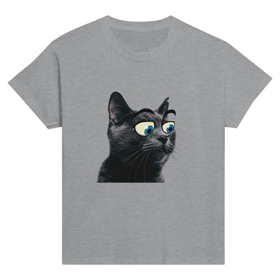 Camiseta Junior Unisex Estampado de Gato "Ojos Divertidos" Michilandia