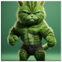 Lienzo de gato "Michi Hulk" Gelato