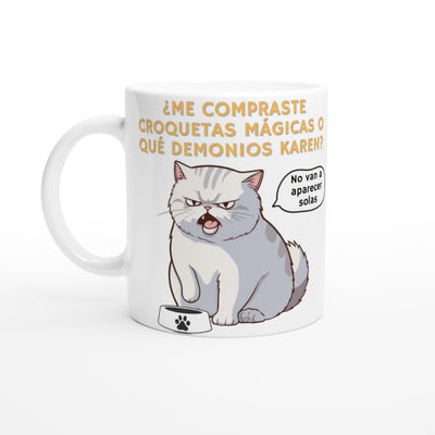 Taza Blanca con Impresión de Gato 