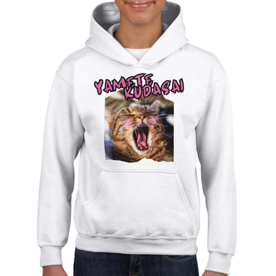 Sudadera con capucha júnior estampado de gato 