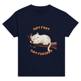 Camiseta Junior Unisex Estampado de Gato "Not Fast Not Furious" Michilandia | La tienda online de los fans de gatos