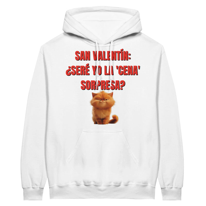 Sudadera con Capucha Unisex Estampado de Gato "Cena Sorpresa Miau" Michilandia | La tienda online de los fans de gatos