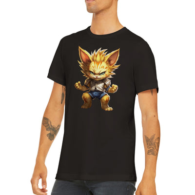 Camiseta unisex estampado de gato "Saiyajin con garras" Gelato