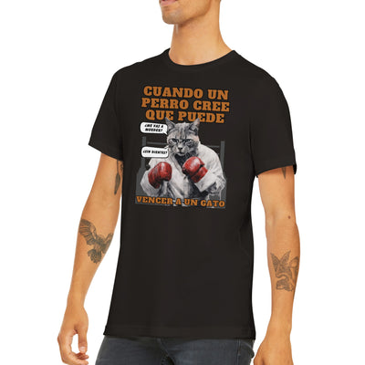 Camiseta unisex estampado de gato "Round One" Michilandia | La tienda online de los amantes de gatos