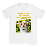 Camiseta unisex estampado de gato "Revelación del Punto Rojo"