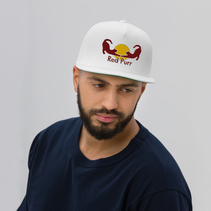 Gorra de béisbol ajustable Bordado de Gato "Red Purr Energy"