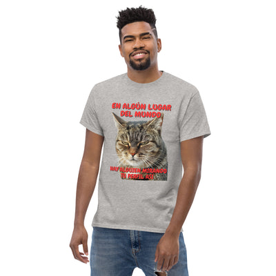 Camiseta Unisex Estampado de Gato "Mirada Inquisitiva" Michilandia | La tienda online de los fans de gatos