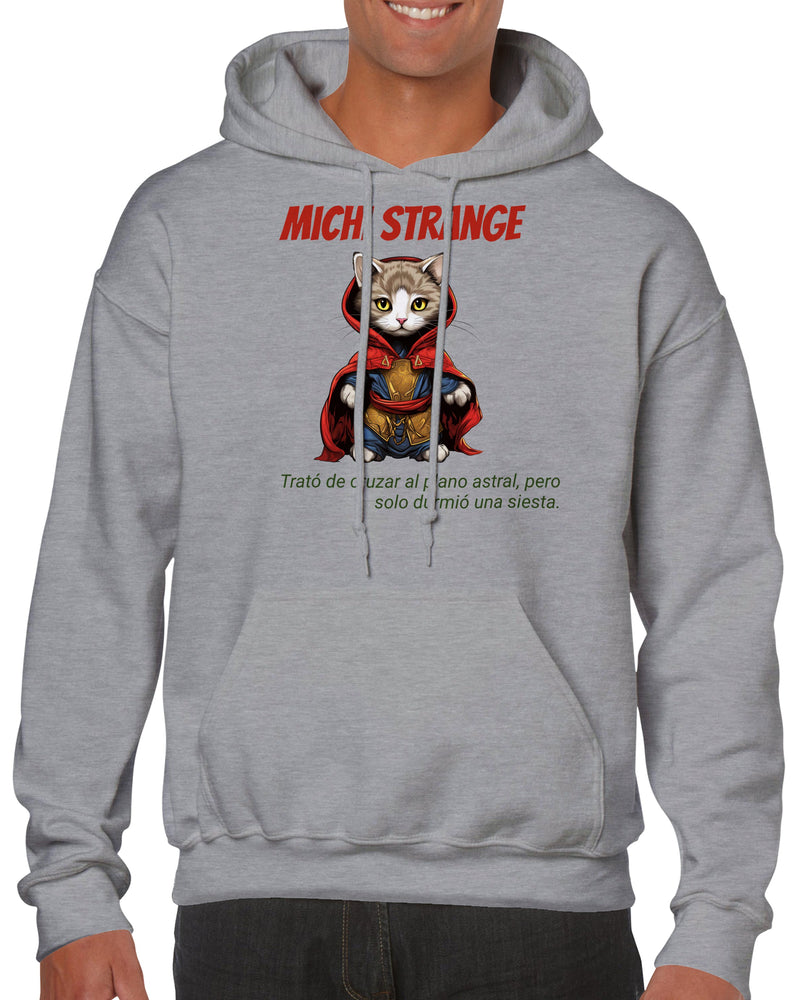 Sudadera con capucha unisex estampado de gato "Michi Strange" Gelato