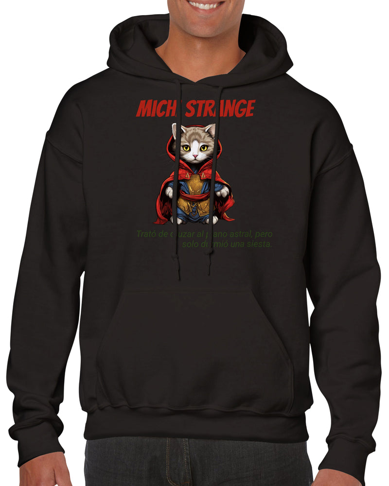 Sudadera con capucha unisex estampado de gato "Michi Strange" Gelato