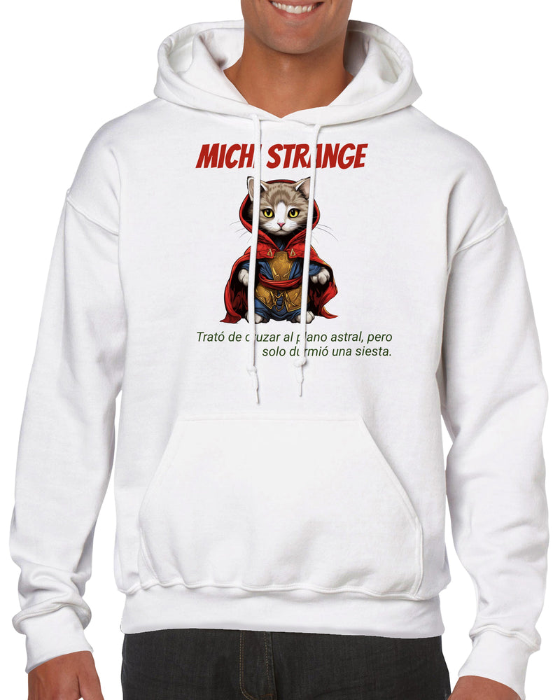 Sudadera con capucha unisex estampado de gato "Michi Strange" Gelato